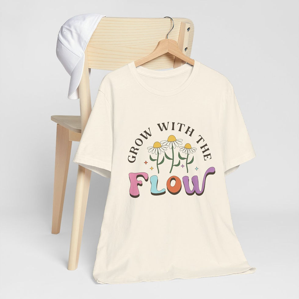 Thumbnail: Spiritual T-Shirt Motivational Gifts Grow w/the Flow Retro Wearable Art Apparel 