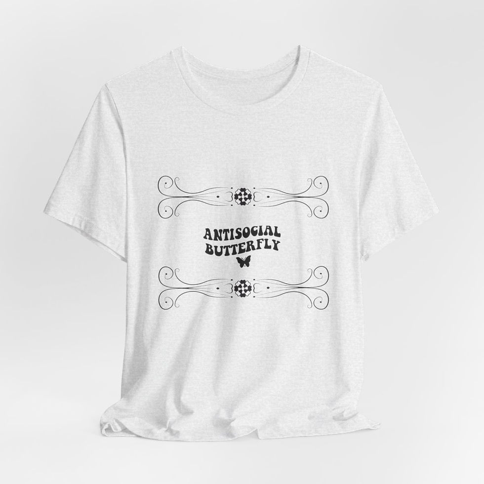 Thumbnail: Sarcastic T-Shirt Anti Social Butterfly Retro Art Tee Artistic Apparel Fun Gifts