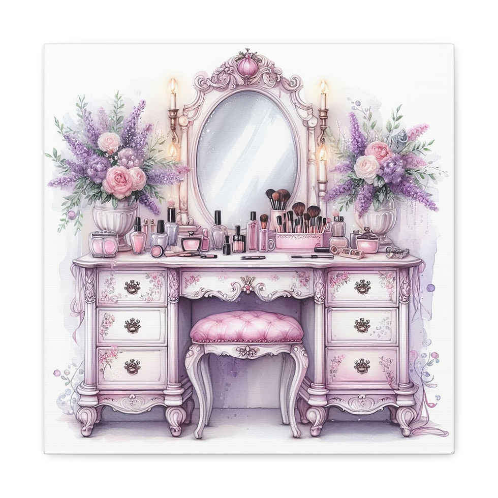 Thumbnail: Shabby French Canvas Art Romantic Cottage Print Vanity Bathroom Bedroom Decor