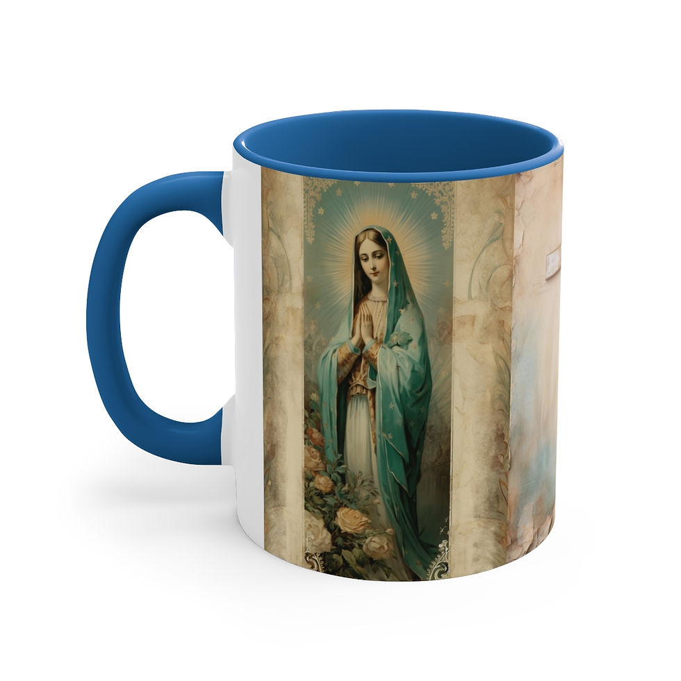 Thumbnail: Virgin Mary Coffee Mug Catholic Art Mug Mary Immaculate Heart Religious Gifts