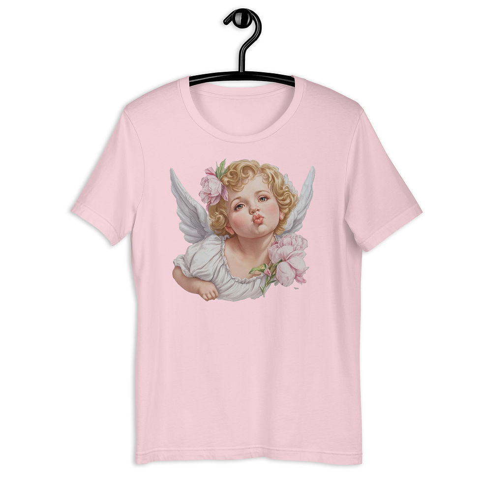 Thumbnail: Shabby Chic Cherub T-Shirt, Wearable Art, Artistic Gift, Victorian Angel