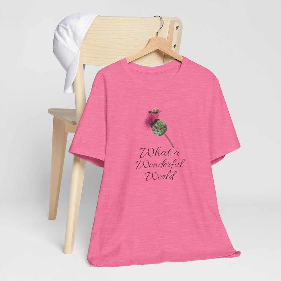 Thumbnail: Uplifting T-Shirt What a Wonderful World Tee Bumble bee & Flower Artistic Gifts