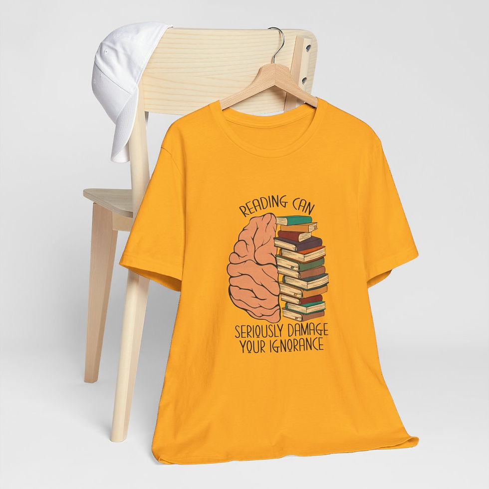 Thumbnail: Book T-Shirt Reading can Damage Your Ignorance Expressive Art Apparel Fun Gifts