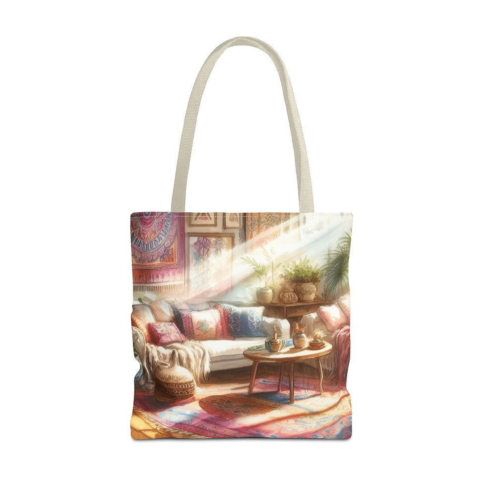 Thumbnail: Boho Tote Bag  Colorful Relaxing Bohemian Gypsy Style Artistic Trendy Gift 