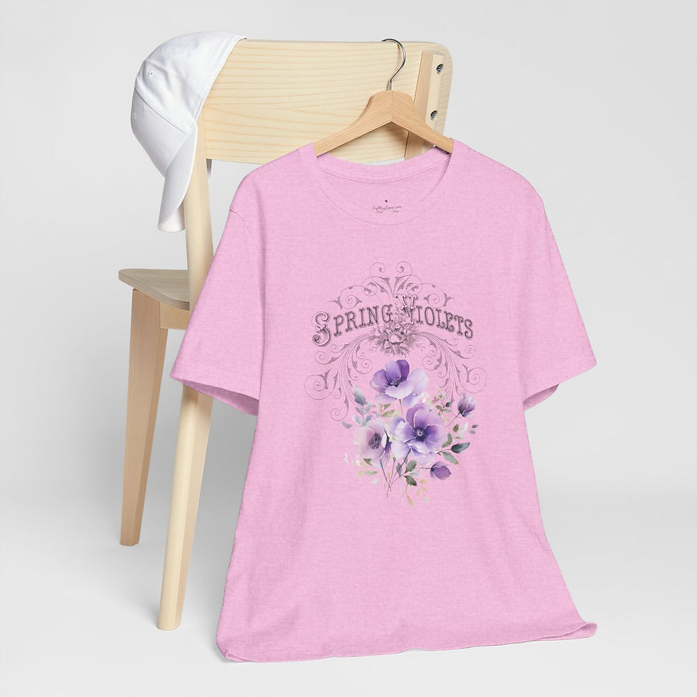 Thumbnail: Summer T-Shirt Spring Violets Art Tee Trendy Apparel Artistic Gifts