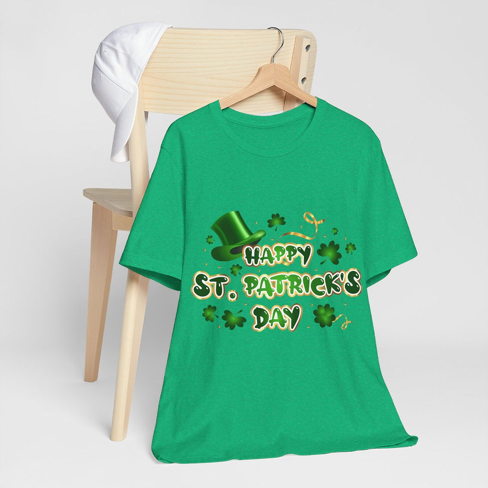 Thumbnail: Happy St. Patrick's Day T-Shirt Wearable Art Tee Trendy Apparel Artistic Gifts