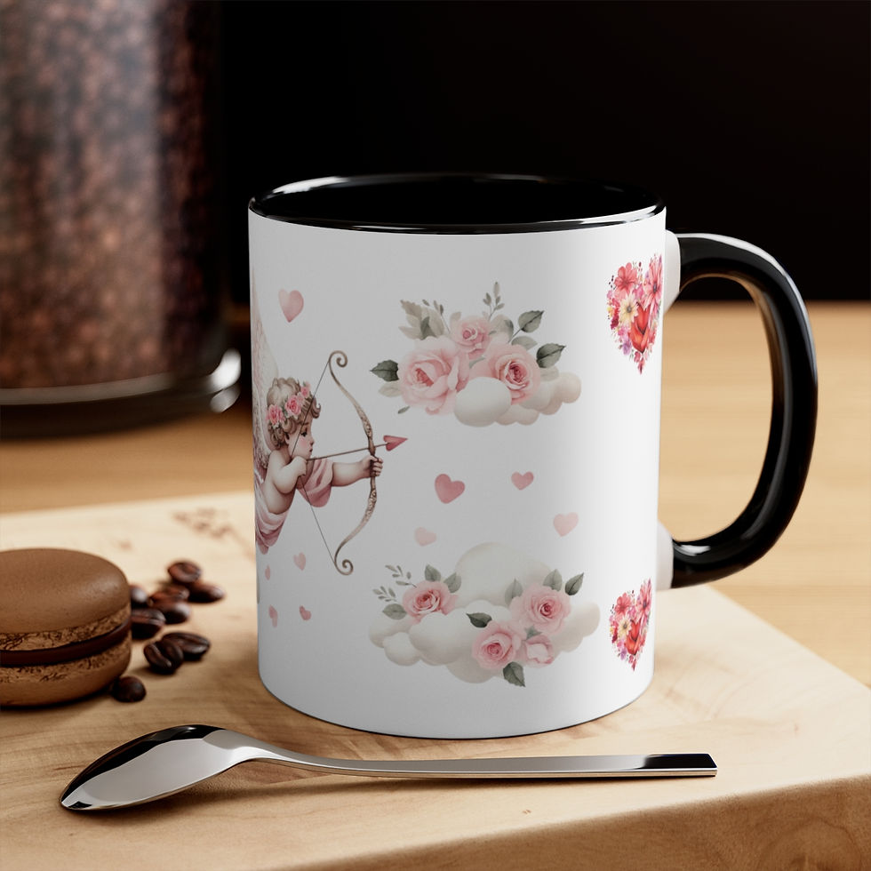 Thumbnail: Pink Cherub Cupid Coffee Mug Gifts of Love mug Thoughtful gifts Valentine's Day