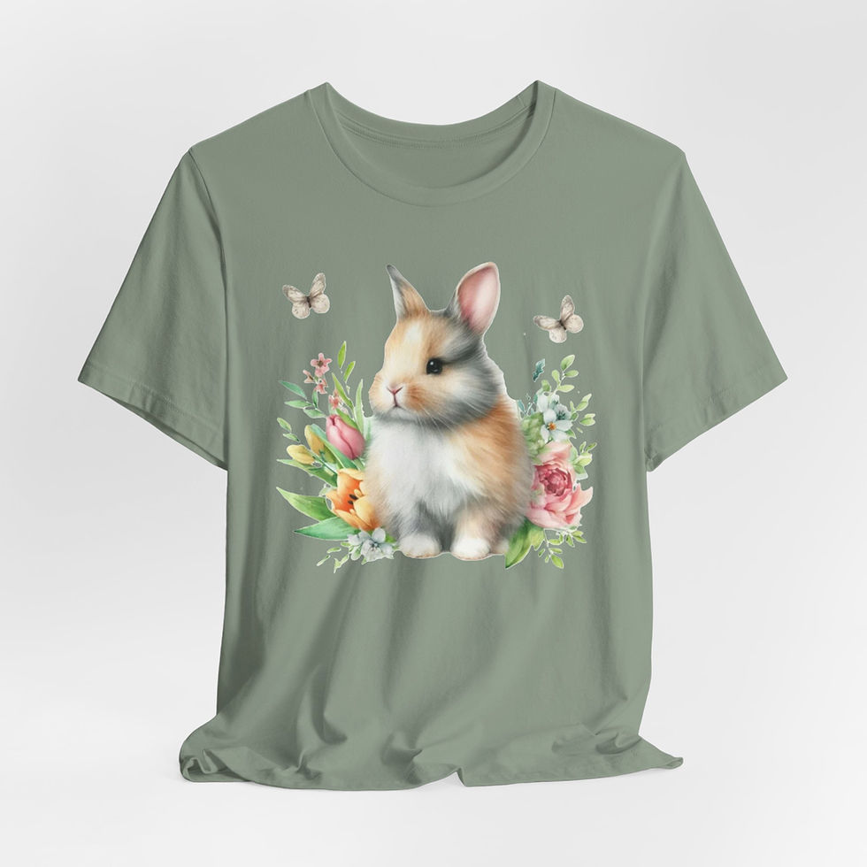 Thumbnail: Vintage Spring Art T-Shirt Shabby Bunny Springtime Expressive Artistic Apparel