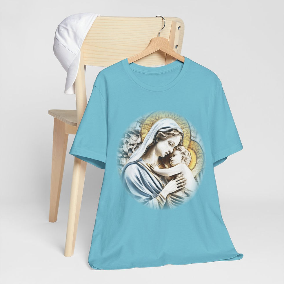 Thumbnail: Vintage Virgin Mary T-Shirt Madonna & Child Unisex Religious Art Catholic Gift