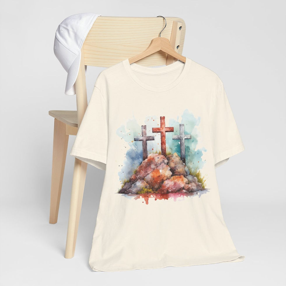 Thumbnail: Christian Faith T-Shirt 3 Crosses Art Tee Catholic Apparel Religious Gifts