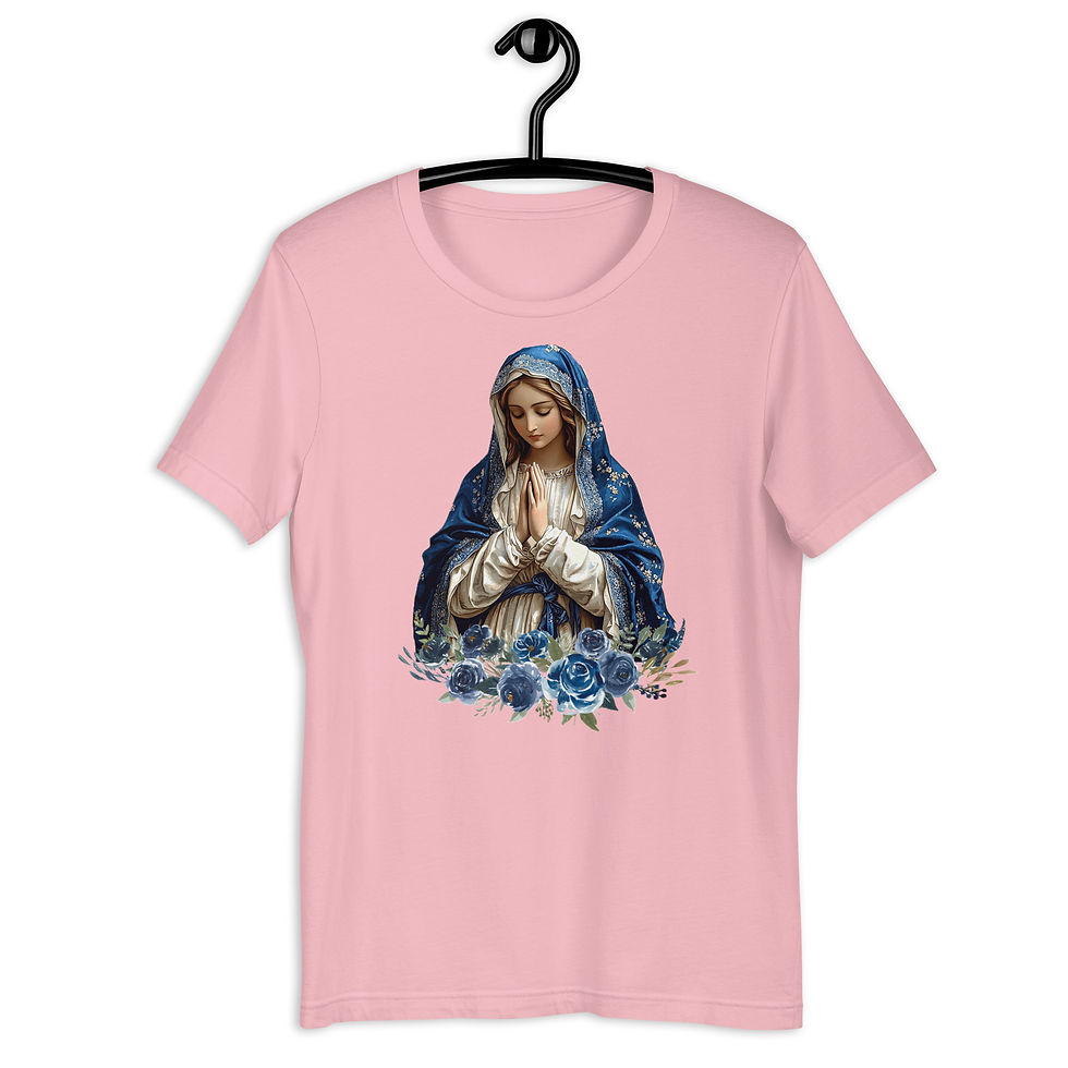 Thumbnail: Artistic Virgin Mary T-Shirt Catholic Faith Wearable Art French Mother Mary Tee