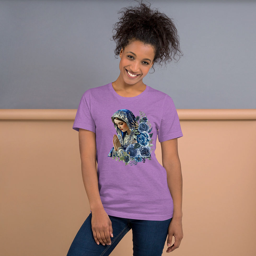Thumbnail: Artistic Virgin Mary T-Shirt Catholic Faith Wearable Art French Mother Mary Tee