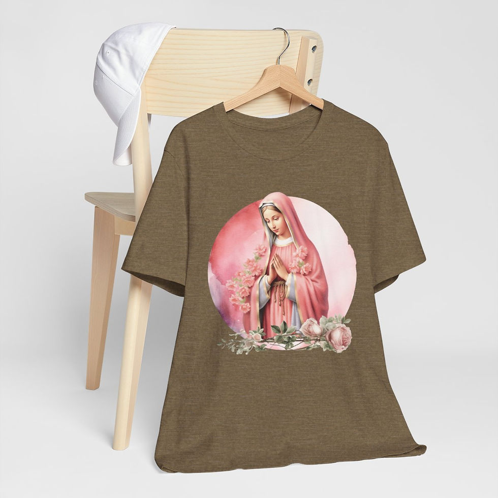 Thumbnail: Shabby Religious Faith T-Shirt Virgin Mary Art Tee Vintage Style Catholic Gifts