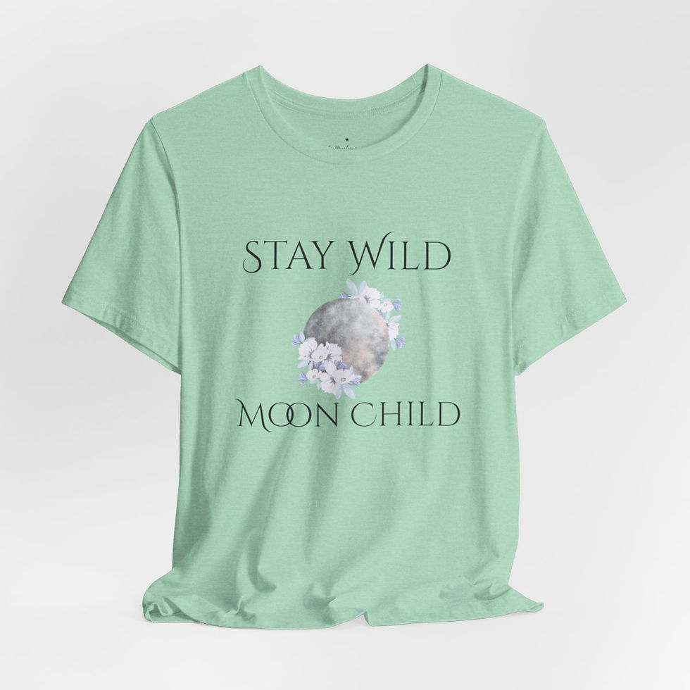 Thumbnail: Witchy T-Shirt Watercolor Full Moon Stay Wild Moon Child Expressive Apparel