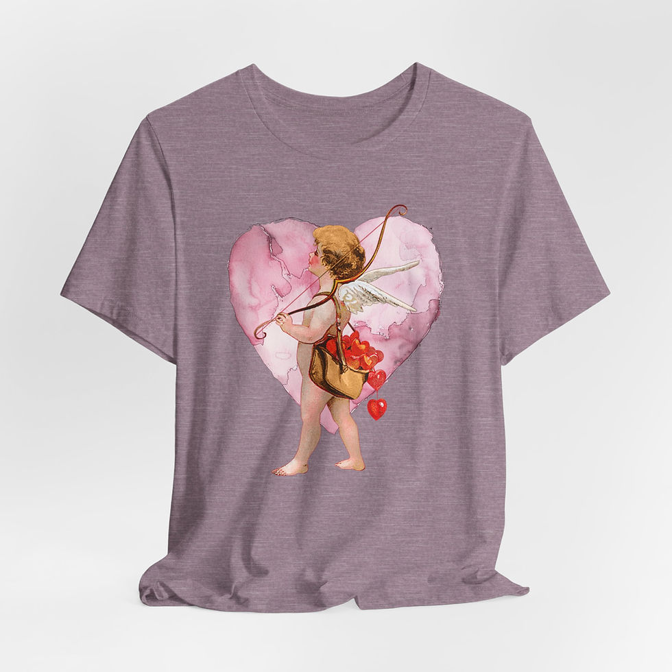 Thumbnail: Vintage Cupid T-Shirt Cherub Heart Artistic Gift Shabby Valentine's Day Tee