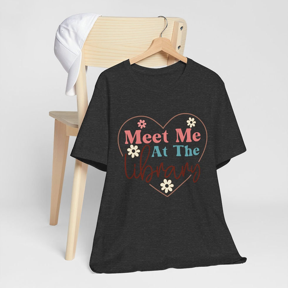 Thumbnail: Reading Lover T-Shirt Meet Me At the Library Fun Book Apparel Thoughtful Gifts
