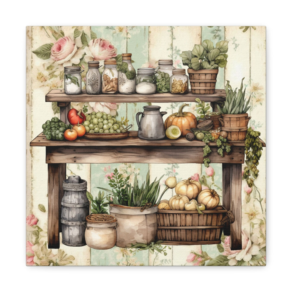 Thumbnail: Kitchen Canvas Art Shabby French Vintage Farmhouse Cupboard Artwork Wall decor