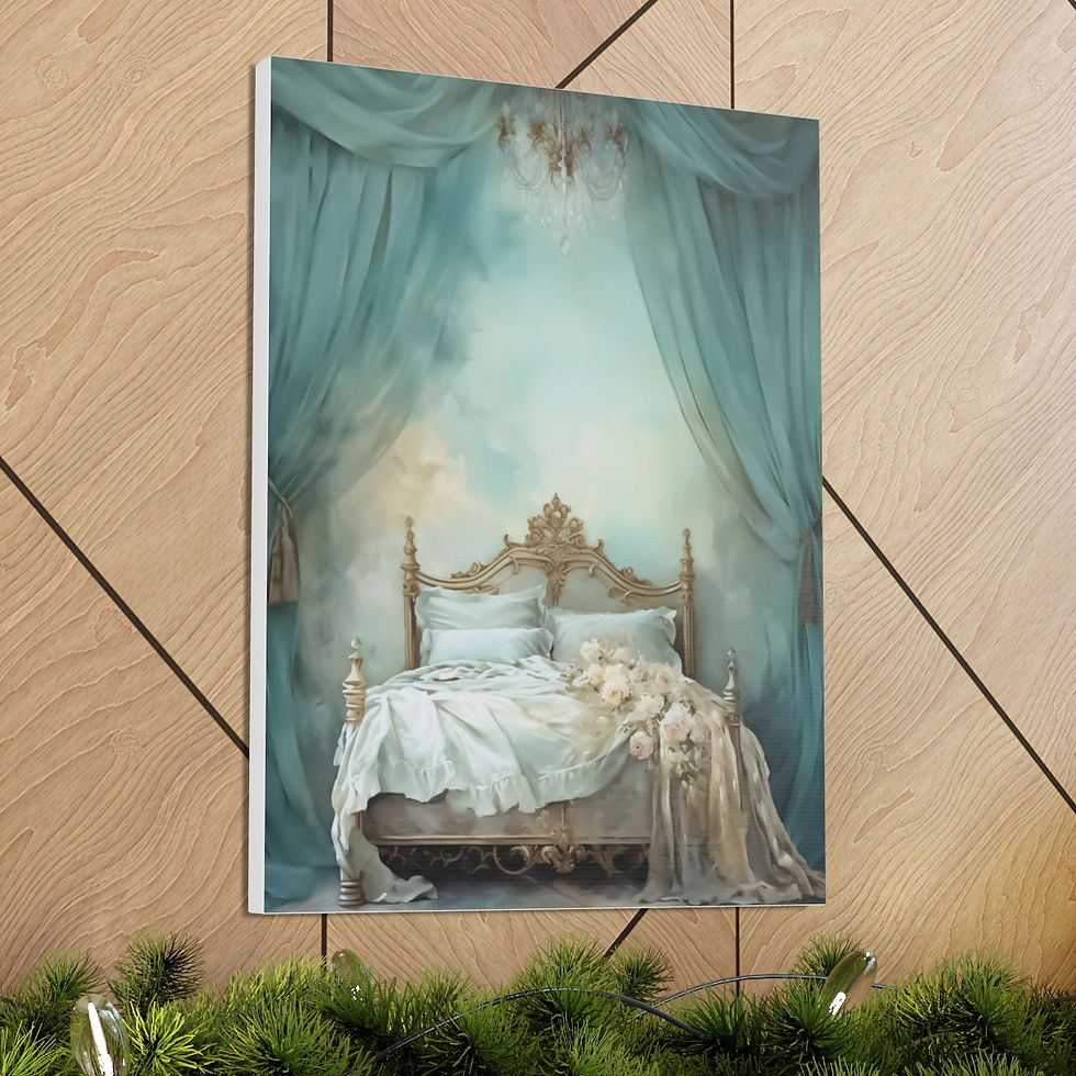 Thumbnail: Shabby French Country Boudoir Canvas Art Pastel Watercolor Bedroom Decor 