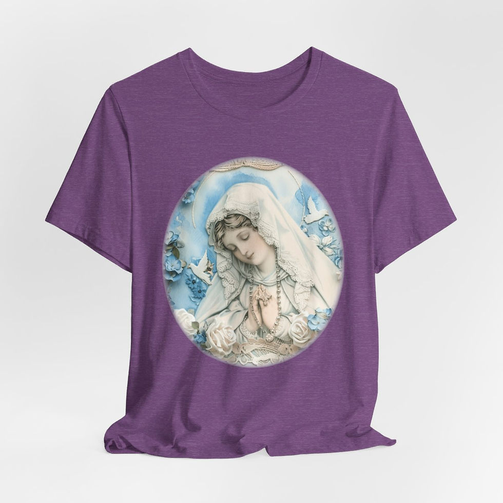 Thumbnail: Shabby Virgin Mary T-Shirt Religious Wearable Art Tee Artistic Catholic Gifts
