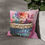 Thumbnail: Boho Chic Throw Pillow Cover Colorful Basket Feathers Art Pink Statement Decor