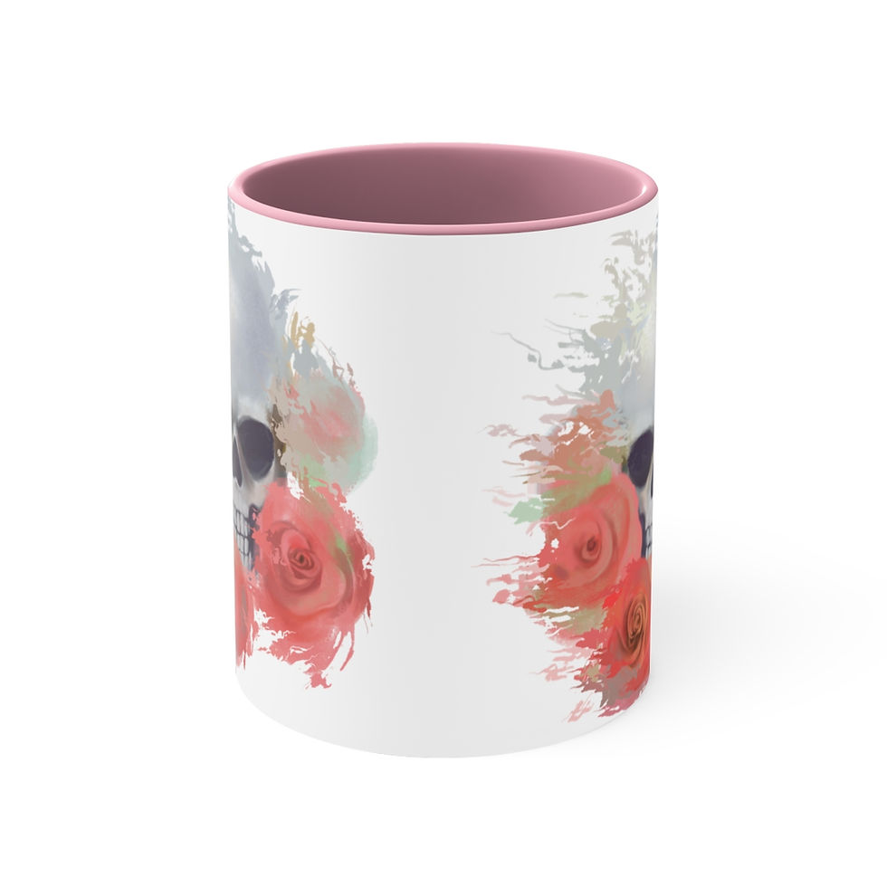 Thumbnail: Coffee Mug 2-tone Skull Art Metaphysical Decor Esoteric gifts