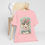 Miniatura: Victorian Cat Art T-Shirt Shabby Mint & Pink Roses Hat Artistic Cat Lover Gift