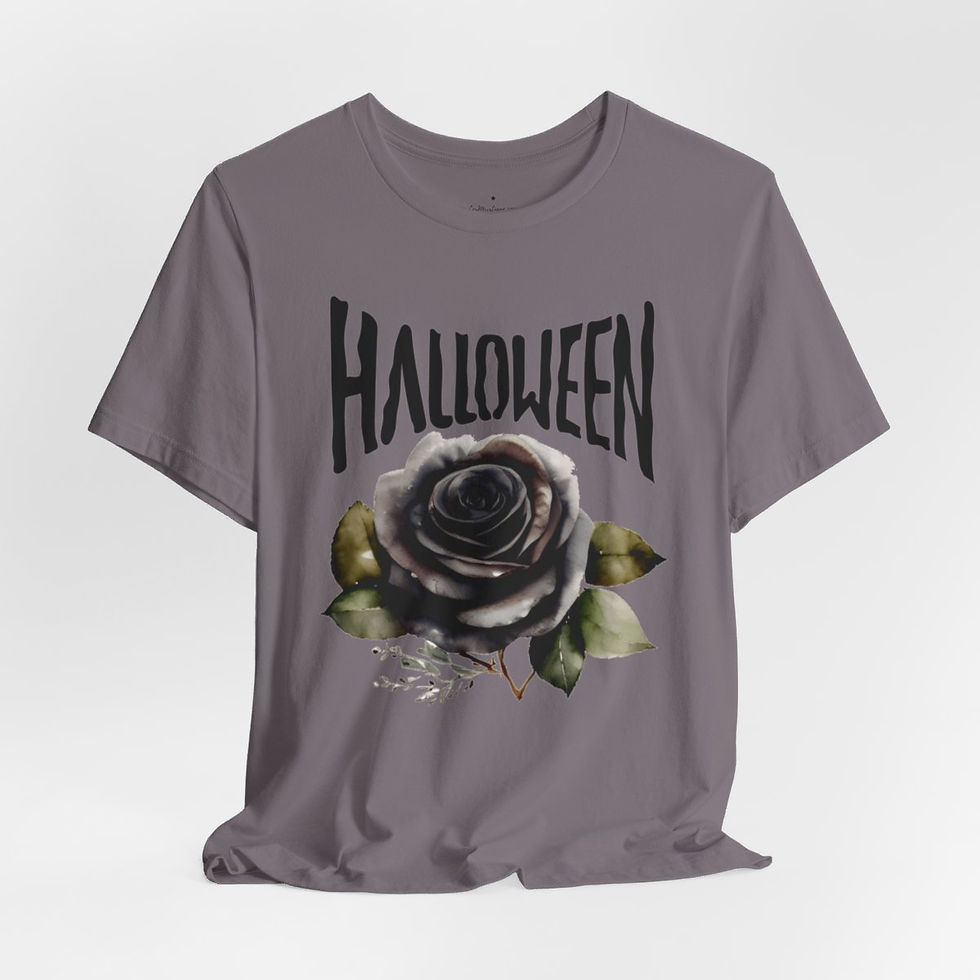 Thumbnail: Halloween T-Shirt Black Rose Fall Apparel Chic Artistic Gifts