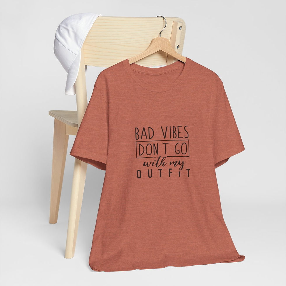 Thumbnail: Sarcastic T-Shirt Bad Vibes Don't Go With My Outfit Spiritual Art Tee Fun gifts