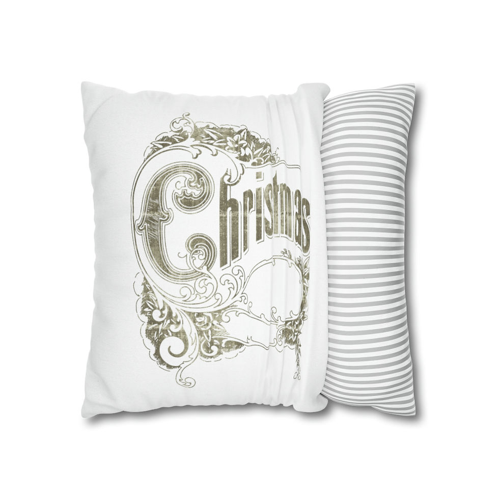 Thumbnail: Shabby Owl Christmas Throw Pillow cover French Victorian Holiday Cottage Decor