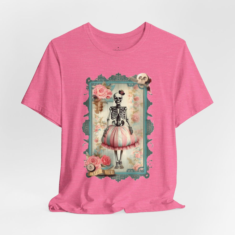 Thumbnail: Halloween T-Shirt Creepy Skeleton Art Shabby zombie Fall Art Apparel Trendy Gift