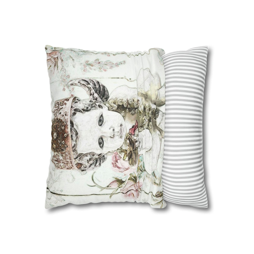 Thumbnail: Shabby French Country Decor Cherub Throw Pillow cover Vintage Pink Cottage Roses