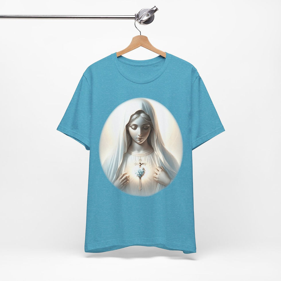 Thumbnail: Virgin Mary T-Shirt Immaculate Heart Ave Maria Art Tee Catholic Faith Gift