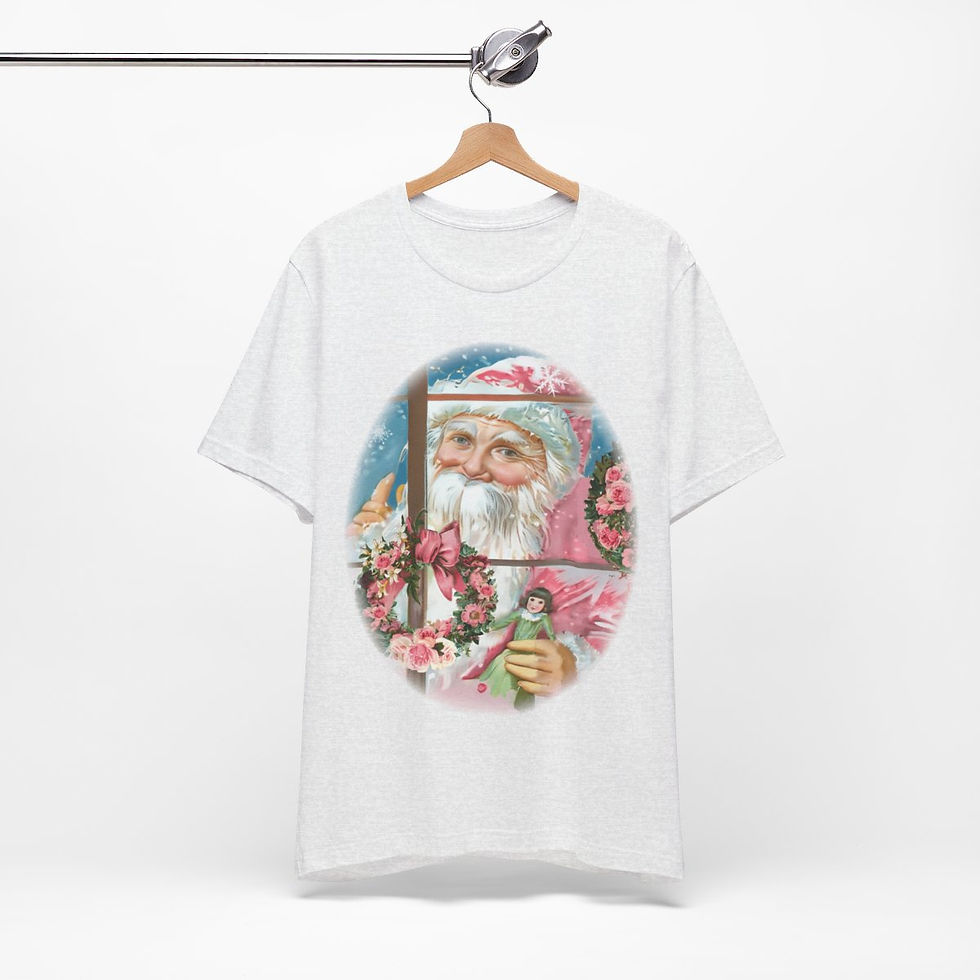 Thumbnail: Retro Christmas T-Shirt Santa Claus Vintage Art Tee Holiday Gifts