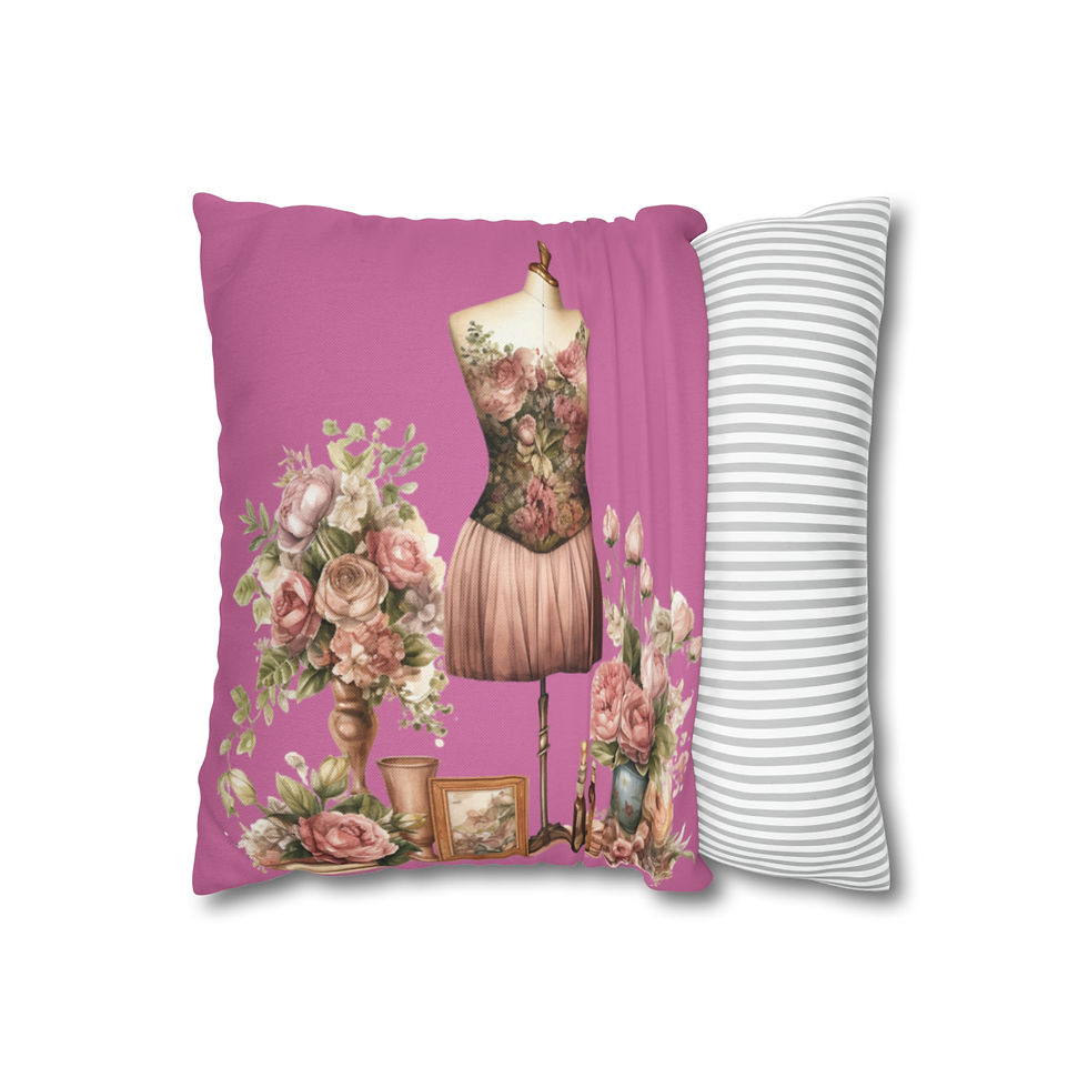 Thumbnail: White Artistic Throw Pillow cover Shabby French Victorian Roses Nostalgic decor