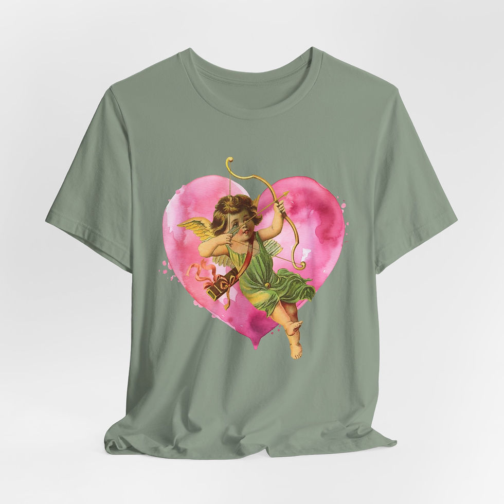 Thumbnail: Vintage Cupid Art T-Shirt Artistic Gift Shabby Cherub Love Valentine's Day Tee
