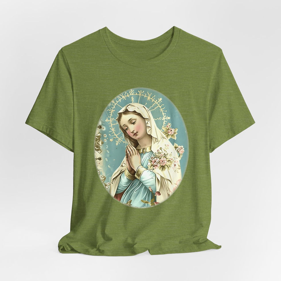Thumbnail: Shabby Virgin Mary T-Shirt Religious Wearable Art Tee Artistic Catholic Gifts