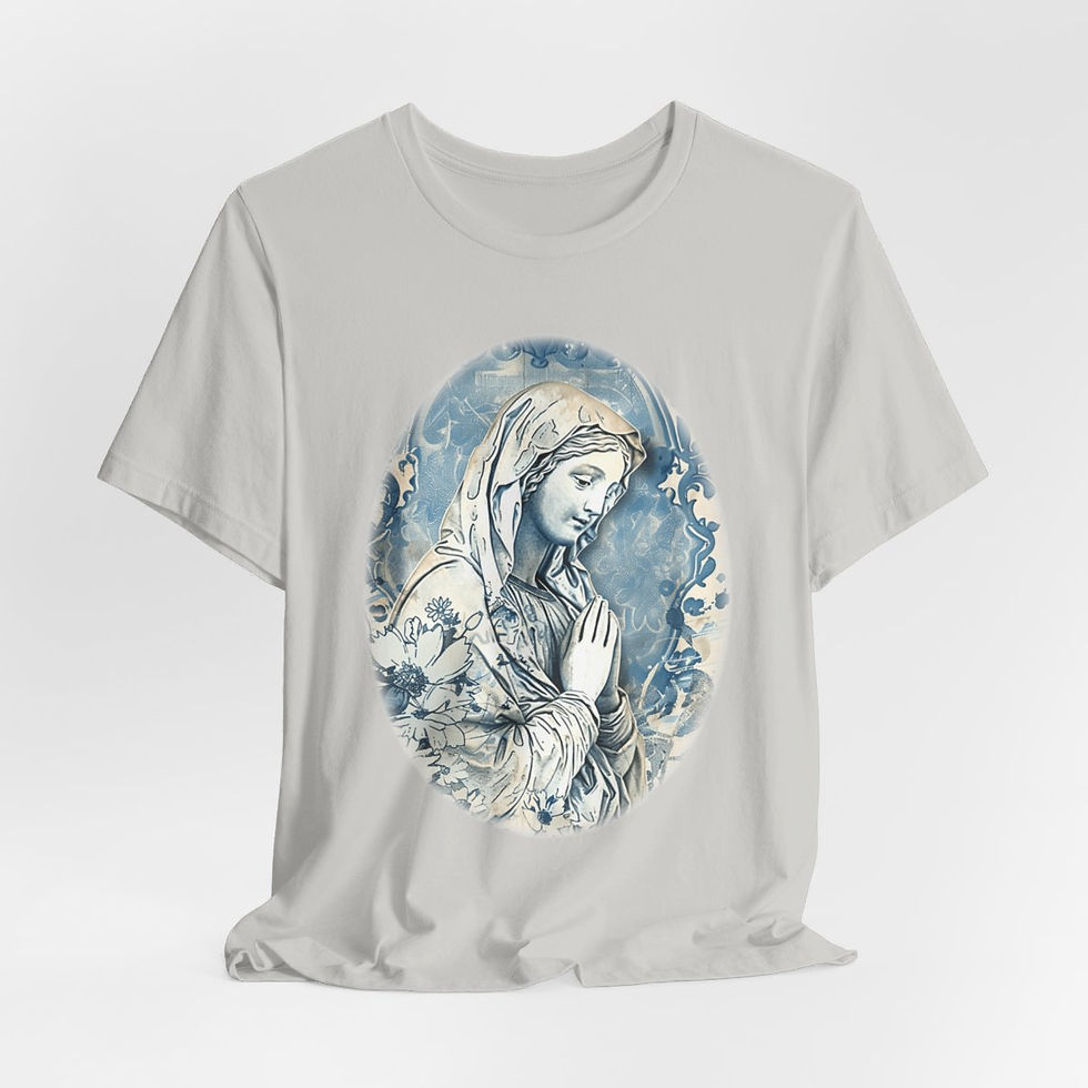 Thumbnail: Shabby Virgin Mary T-Shirt Religious Wearable Art Tee Artistic Catholic Gifts