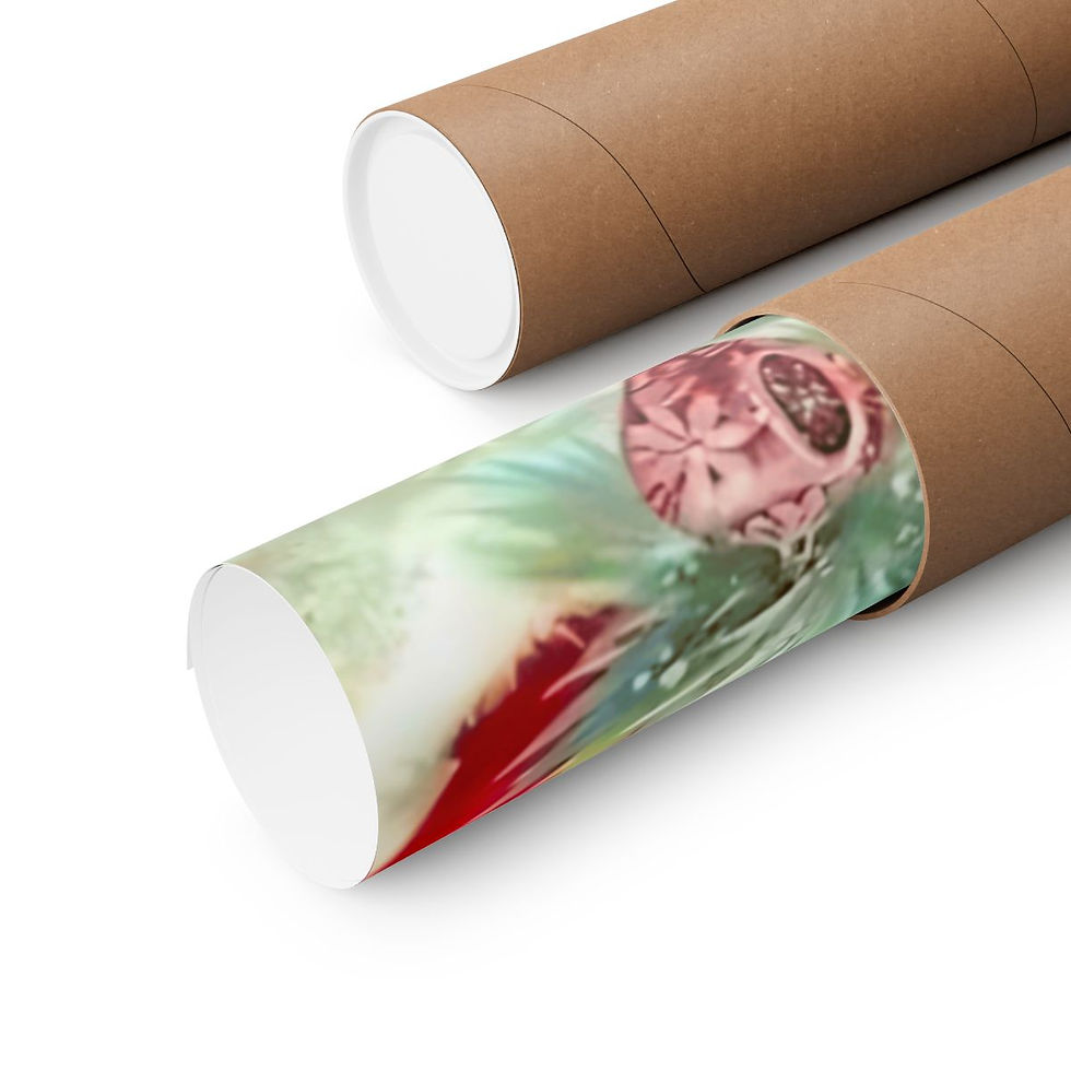 Thumbnail: Retro Kitten & Santa Christmas Art Print Vintage Holiday Decor Wall Hanging