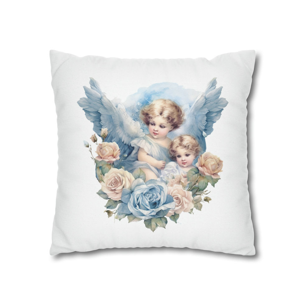 Thumbnail: Shabby Chic Cherub Art Throw Pillow cover Vintage Victorian Angel Art Home Decor