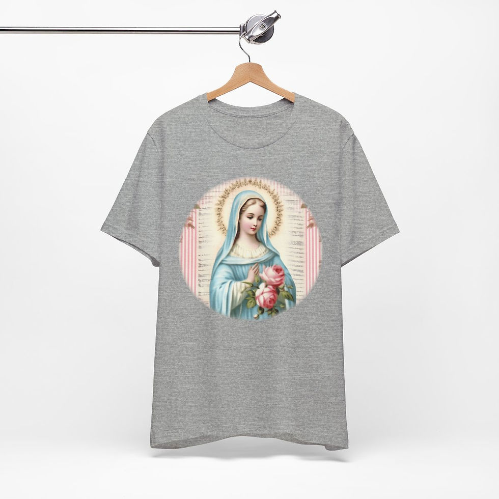 Thumbnail: Virgin Mary T-Shirt Shabby French Madonna Ave Maria Art Tee Catholic Faith Gifts