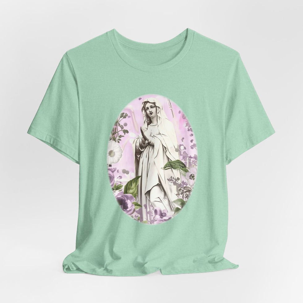 Thumbnail: Vintage Virgin Mary T-Shirt Shabby Apparel Religious Art Tee Catholic Gifts