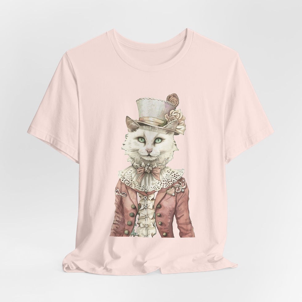 Thumbnail: Victorian Cat Art T-Shirt Shabby Male Kitty Expressive Artistic Cat Lover Gift