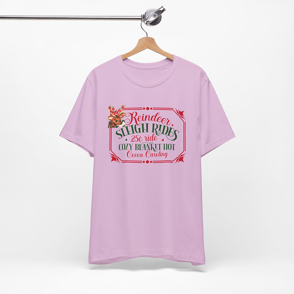 Thumbnail: Retro Reindeer T-Shirt Christmas Sleigh Ride Hot Cocoa Vintage Art Tee Apparel