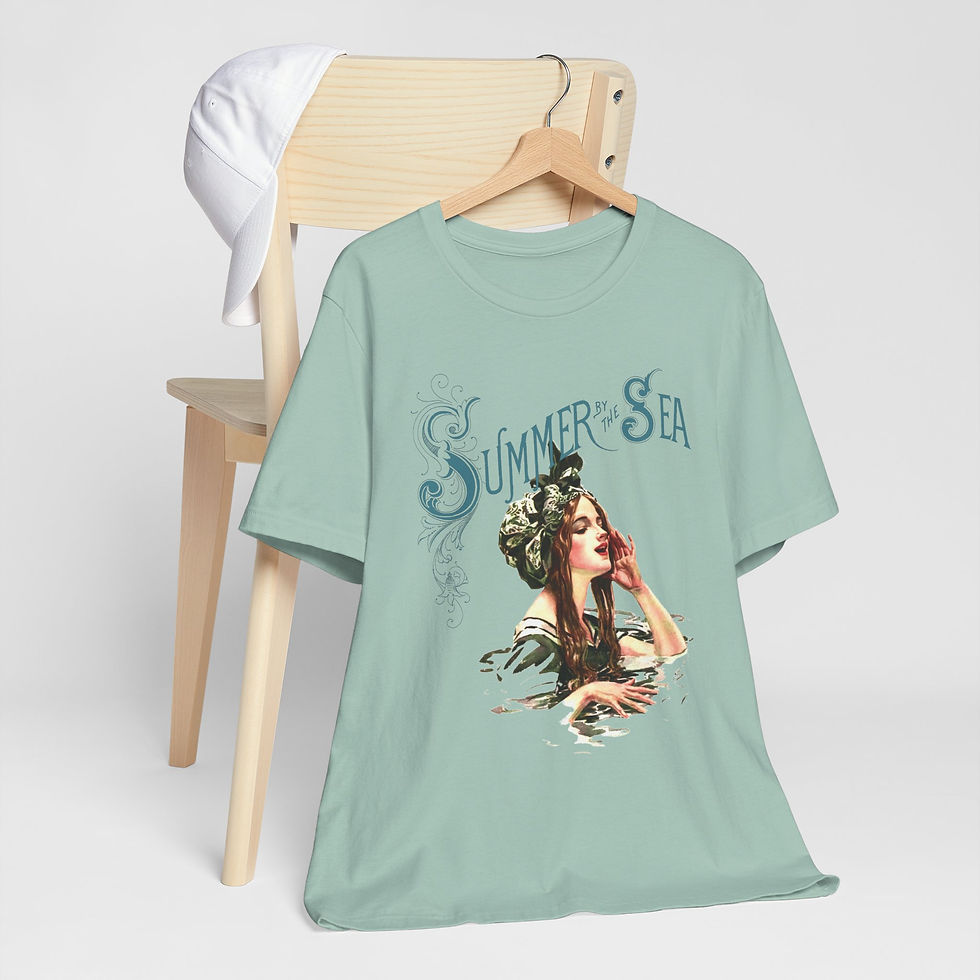 Thumbnail: Art T-Shirt Vintage Harrison Fisher Victorian Lady Summer by Sea Artistic Tee