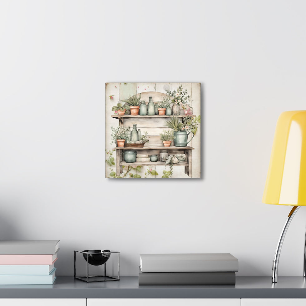 Thumbnail: Vintage Shabby Kitchen Canvas Art French Farmhouse Gardening Cottage Wall decor