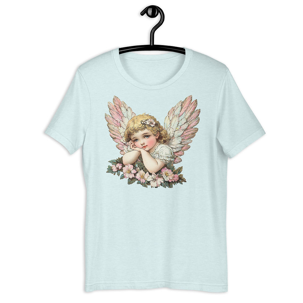 Thumbnail: Shabby Chic Cherub T-Shirt Artistic Pastel Victorian Angel Wearable Art Gift