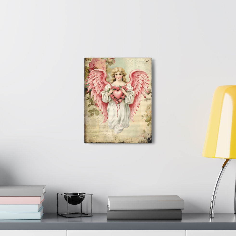 Thumbnail: Shabby Victorian Angel Art Canvas Artwork Vintage Angelic French Cottage Print
