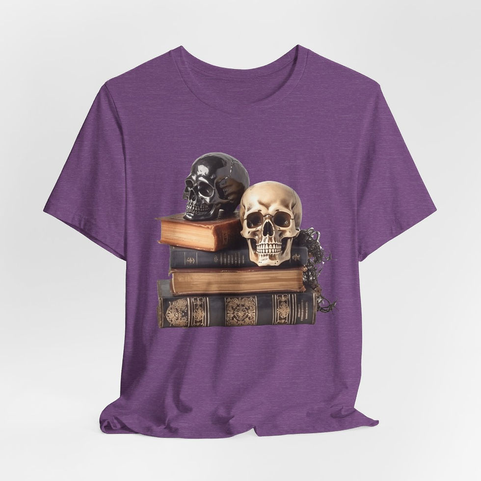 Thumbnail: Witchy T-Shirt Spell book & Skull Art Tee Esoteric Expressive Halloween Gifts