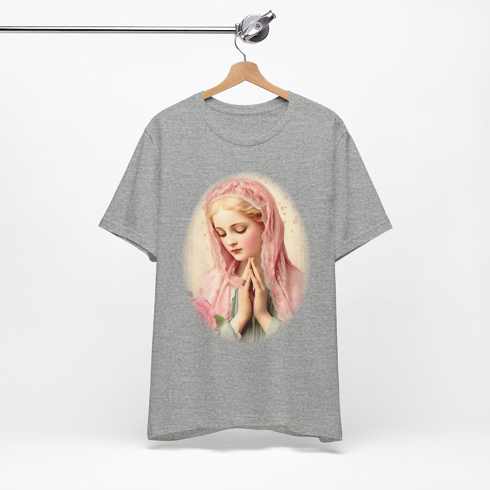 Thumbnail: Virgin Mary T-Shirt Shabby French Madonna Ave Maria Art Tee Catholic Faith Gifts