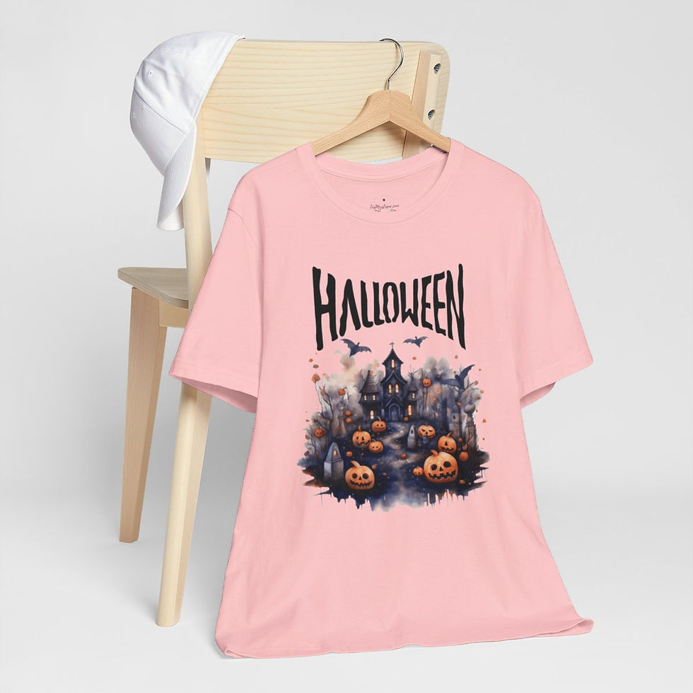 Thumbnail: Halloween T-Shirt Spooky Haunted House Art Fall Apparel Trendy Gift